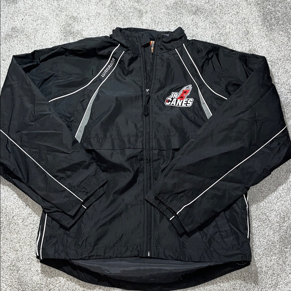 Black Carolina Junior Jr Hurricanes NHL Warm up Track Work Out Team Jacket XS